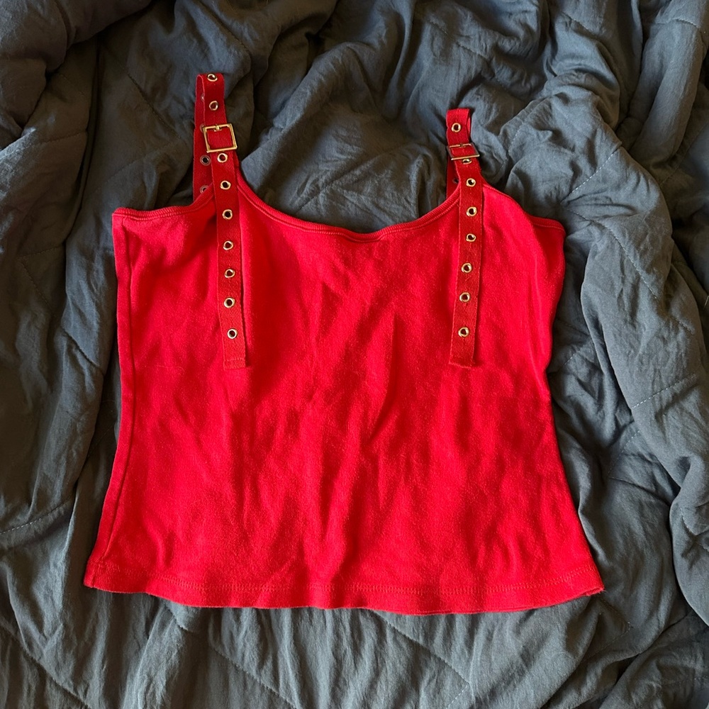 derek heart red tank